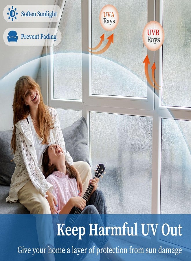 FEOMOS Rain Glass Window Film UV Blocking Removable Window Sticker Static Cling Film Vinyl Decorative Glass Film for Windows Doors Privacy Non Adhesive 35.4 x 78.7 inches - Image 3